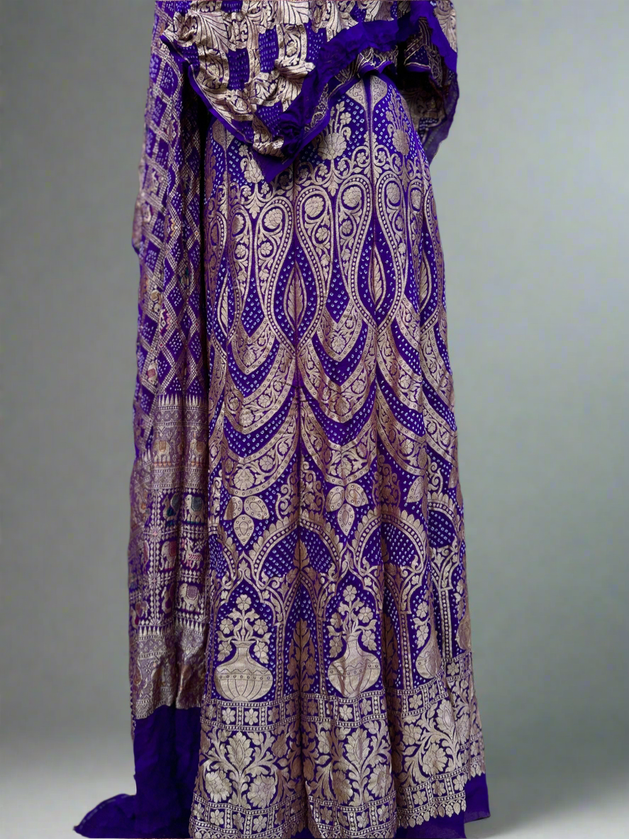 Purple Bandhani Lehenga set