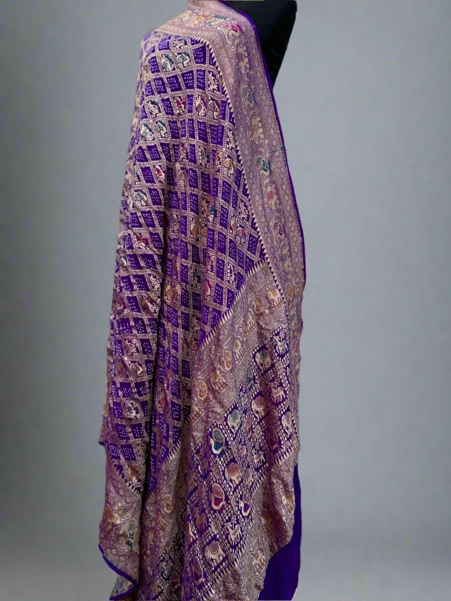 Purple Bandhani Lehenga set