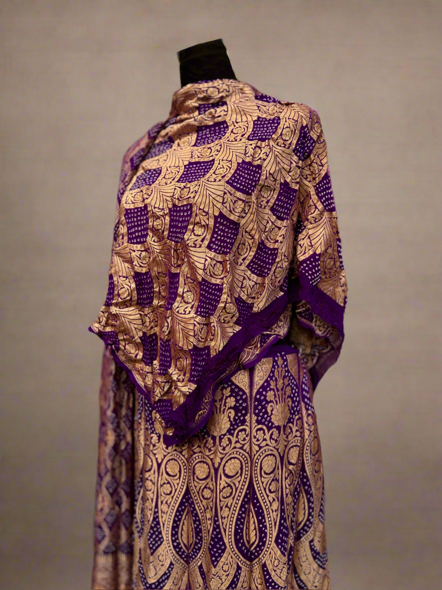 Purple Bandhani Lehenga set