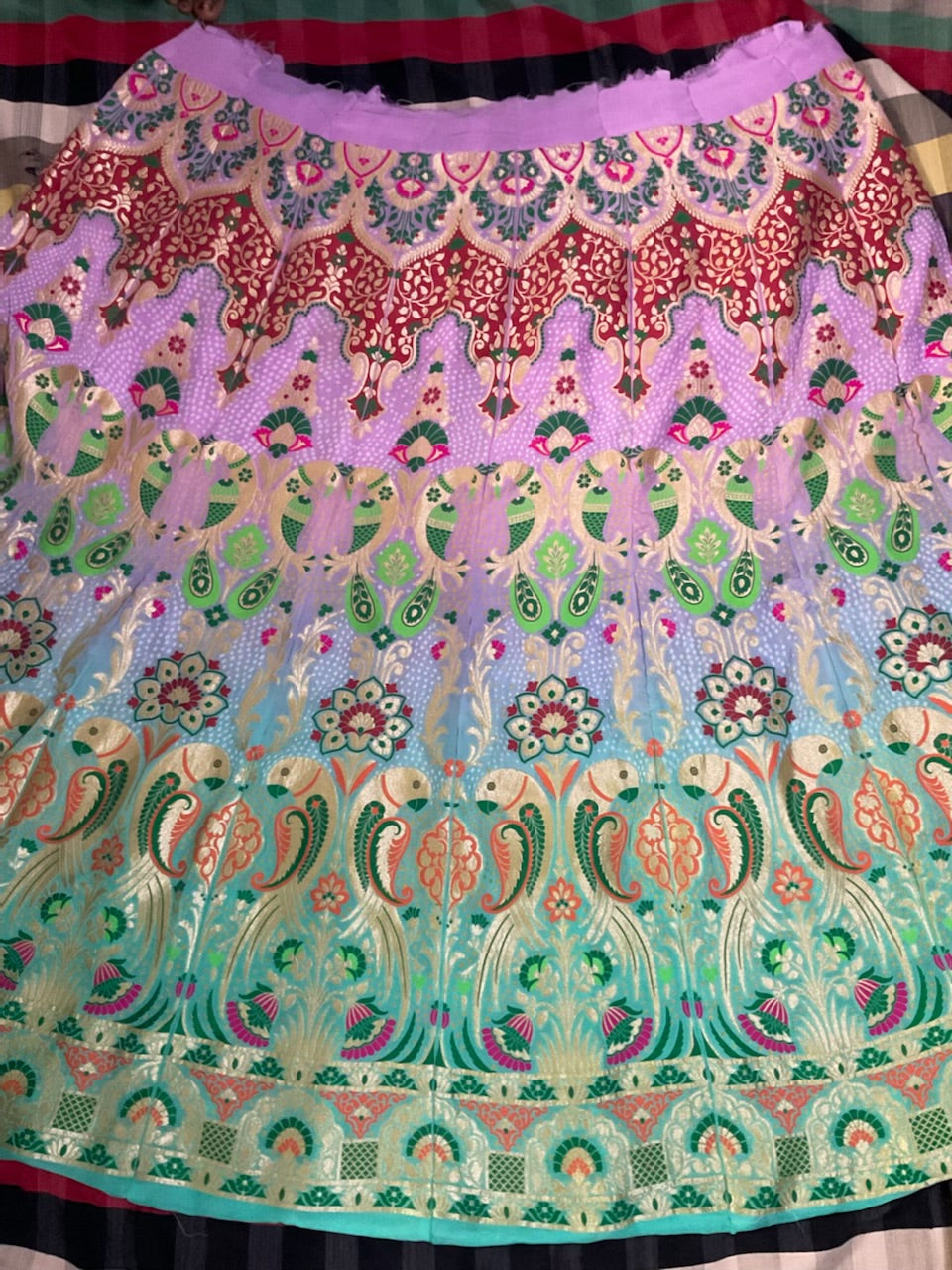 Pastel Rainbow Pure Zari Weaving  Lehenga Set