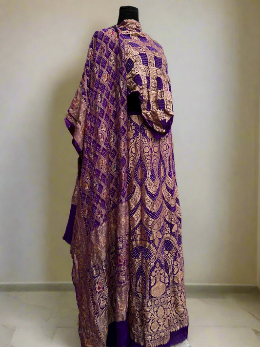Purple Bandhani Lehenga set